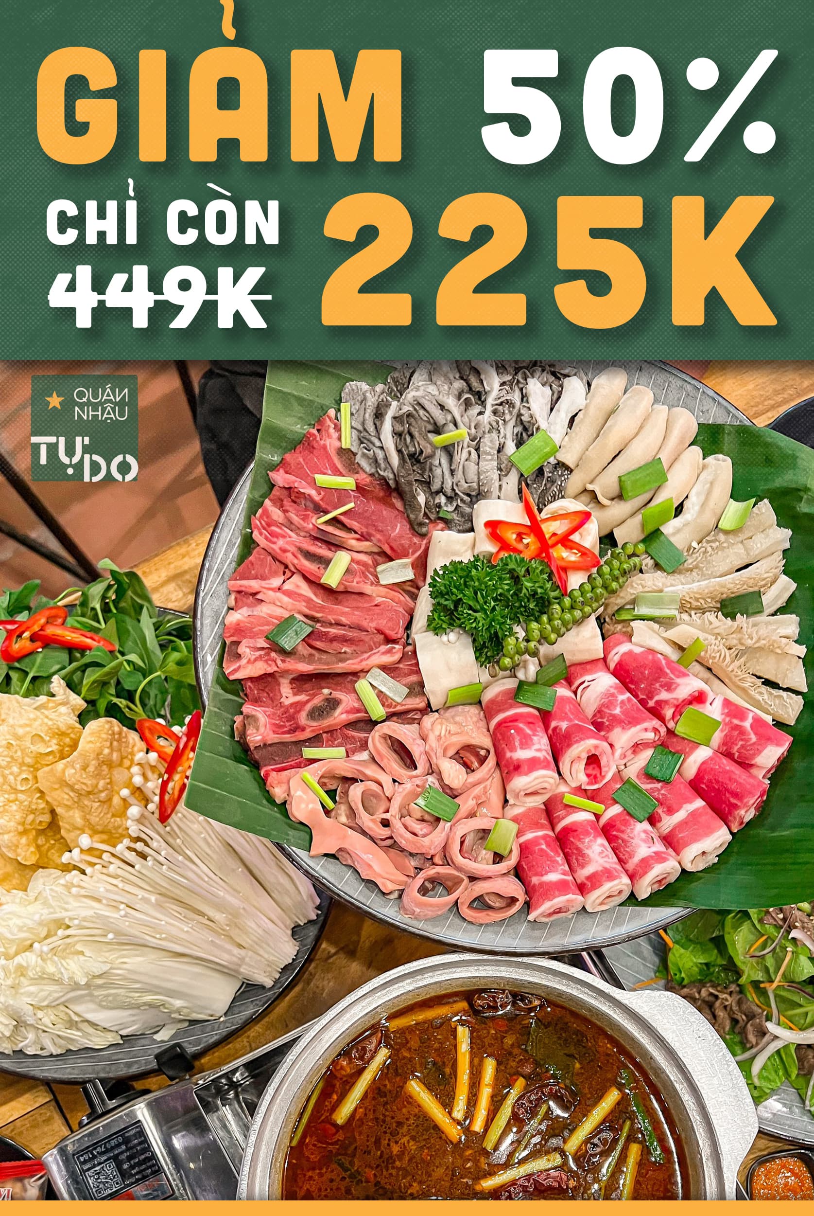 giảm 50% lẩu bò cay tứ quý