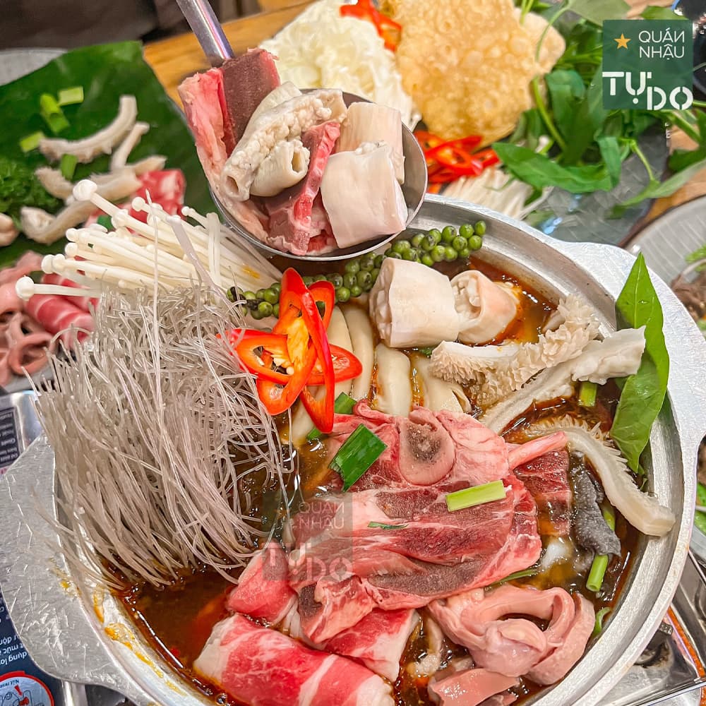 lẩu bò cay tứ quý
