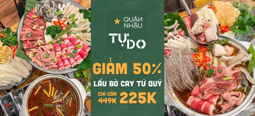 quán nhậu tự do ưu đãi khai trương cơ sở mới