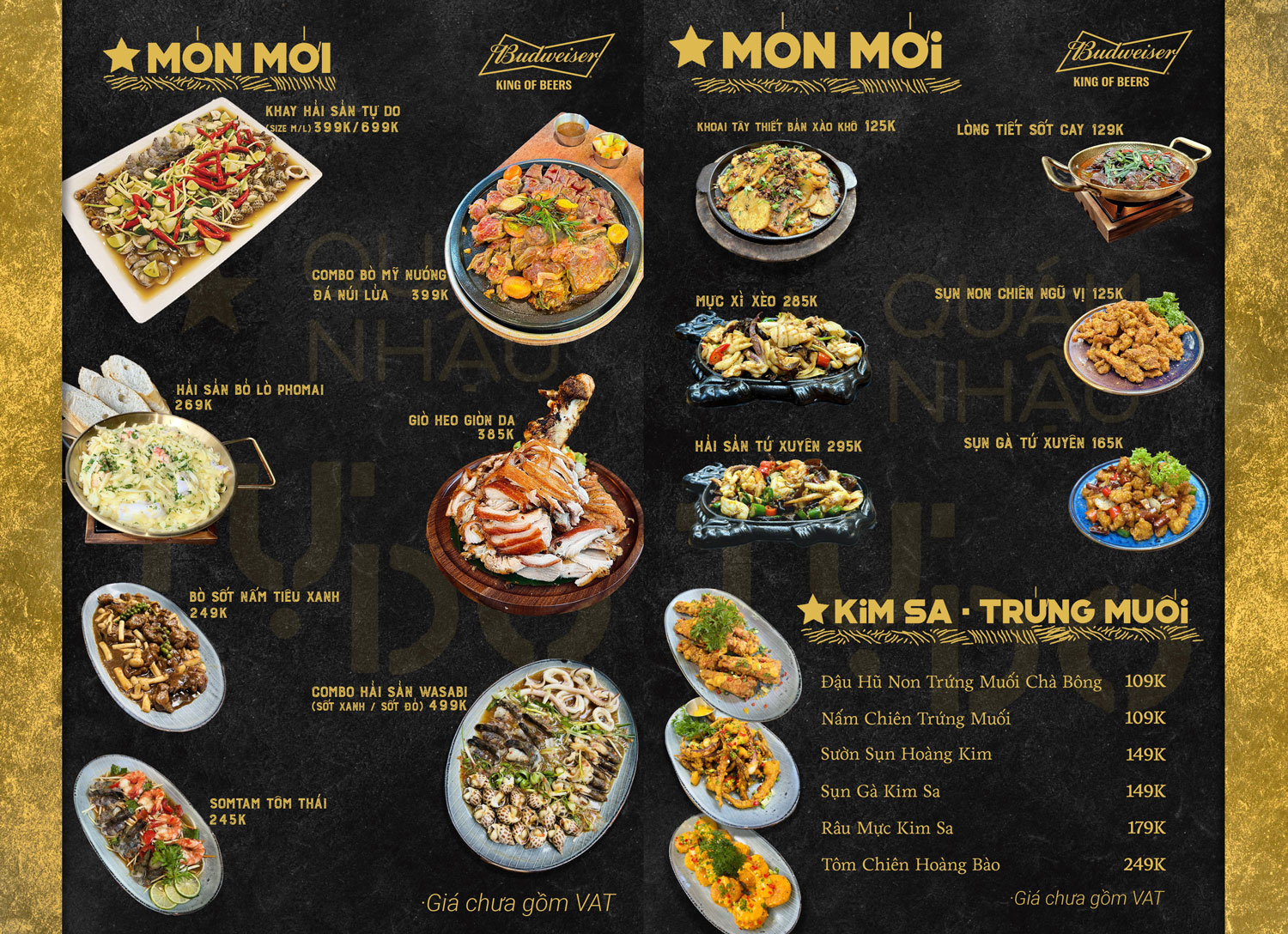 Thực đơn 4 menu quán nhậu tự do