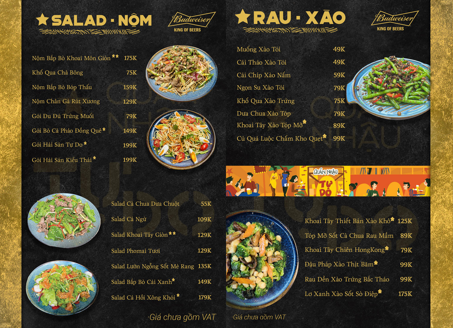 Thực đơn 5 menu quán nhậu tự do