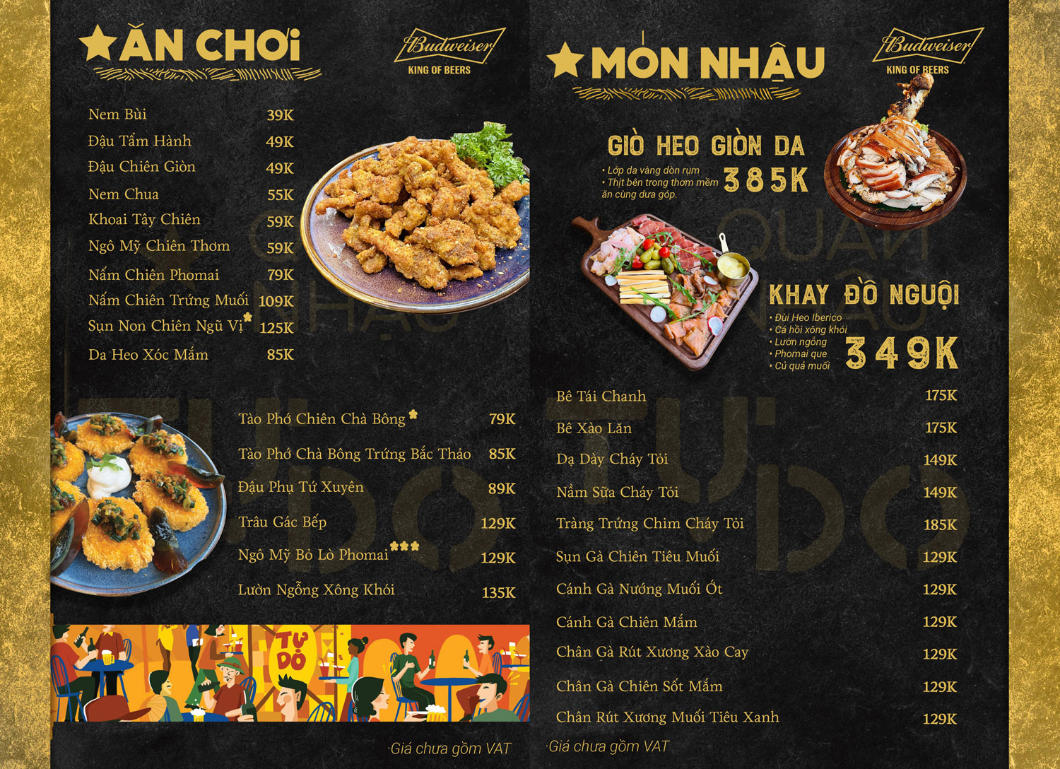 Thực đơn 8 menu quán nhậu tự do