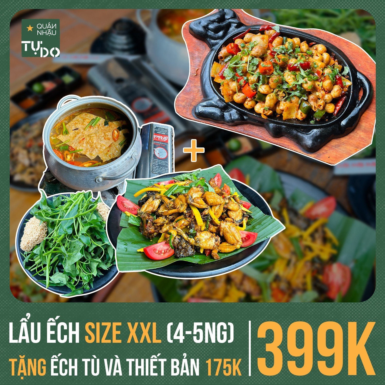 Lẩu Ếch chỉ 249k - Mua 1 tặng 1 4 lẩu ếch măng cay